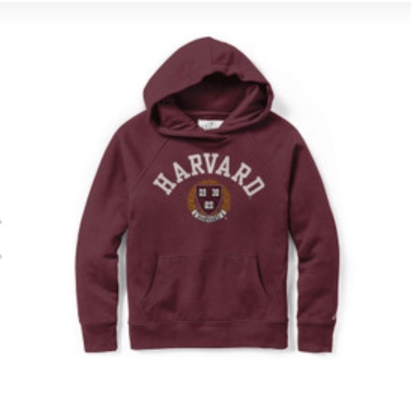 Harvard League Burgundy Women's Academy Applique Hooded Sweatshirt S - Picture 15 of 15